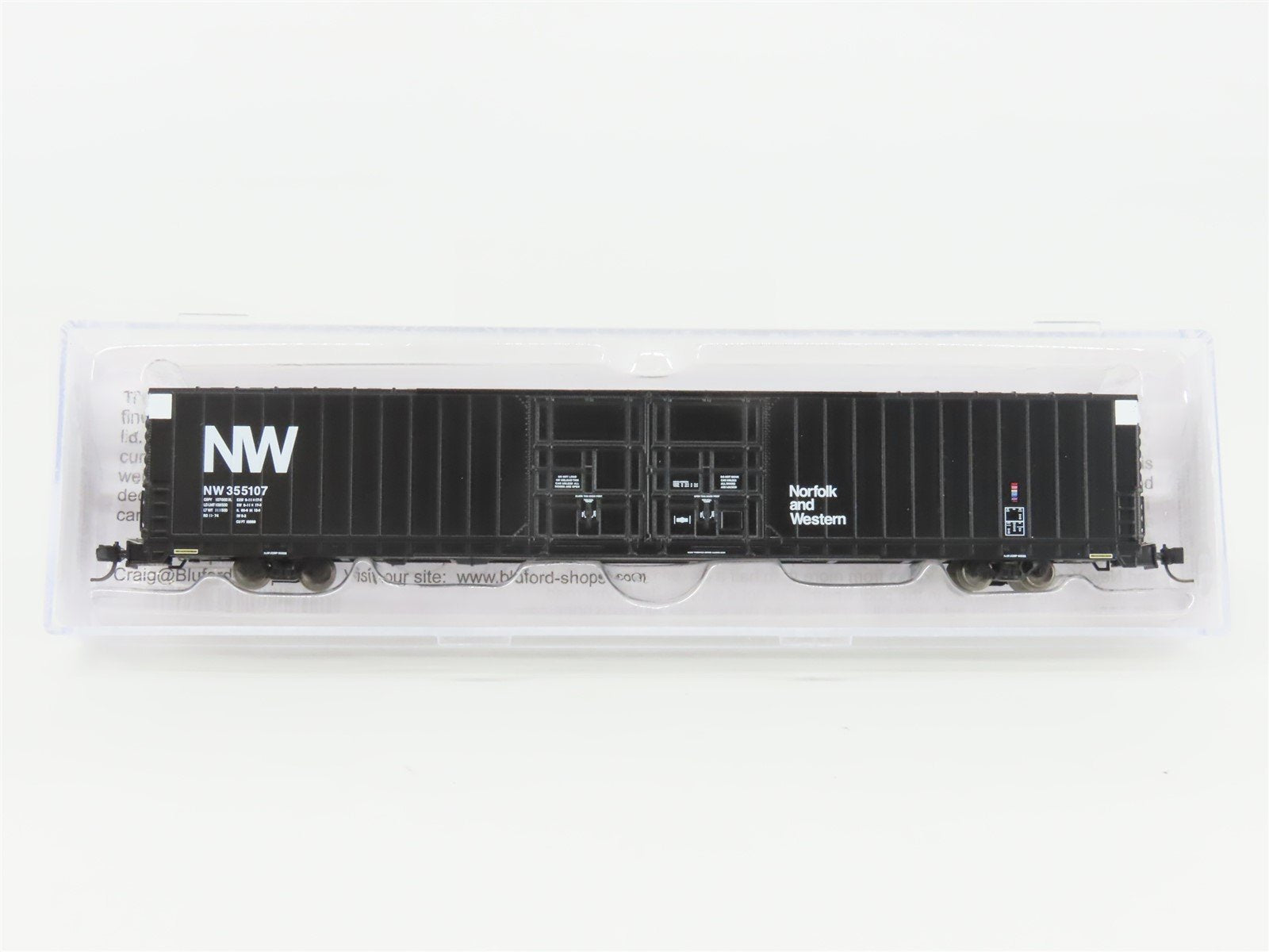 N Scale Bluford Shops 86665 NW Norfolk & Western 86' Auto Parts Box Car #355107