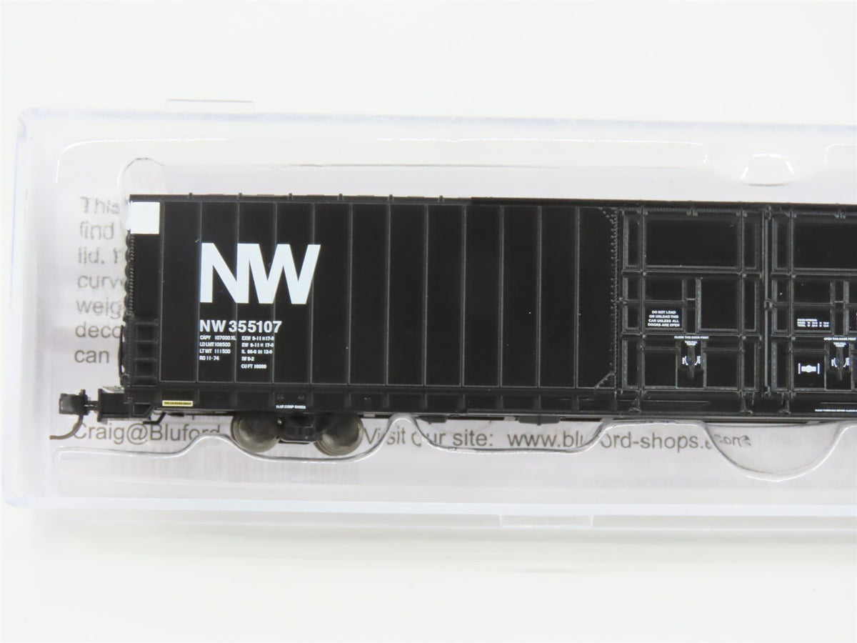 N Scale Bluford Shops 86665 NW Norfolk &amp; Western 86&#39; Auto Parts Box Car #355107