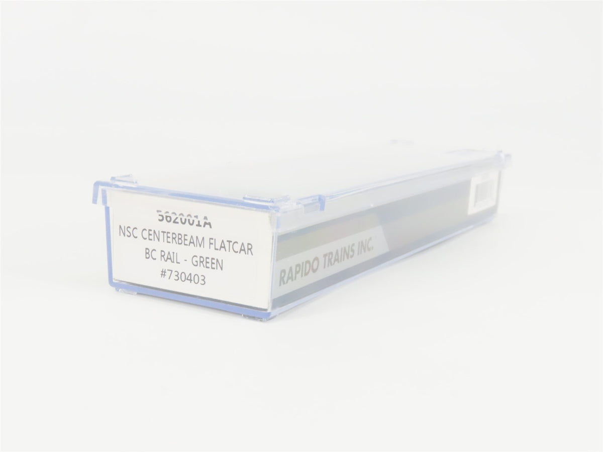 N Scale Rapido 562001A BCOL BC Rail Centerbeam Flat Car #730403
