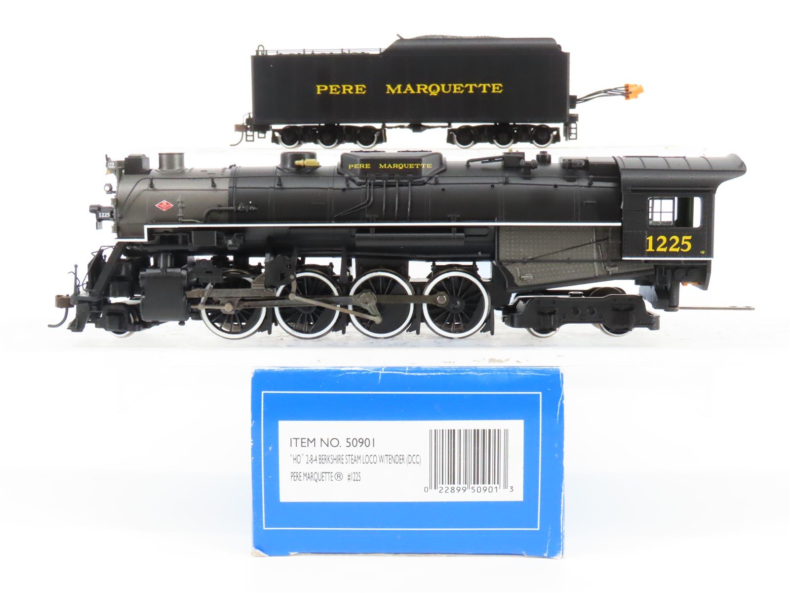 HO Scale Bachmann 50901 PM Pere Marquette 2-8-4 Berkshire Steam #1225 w/ DCC