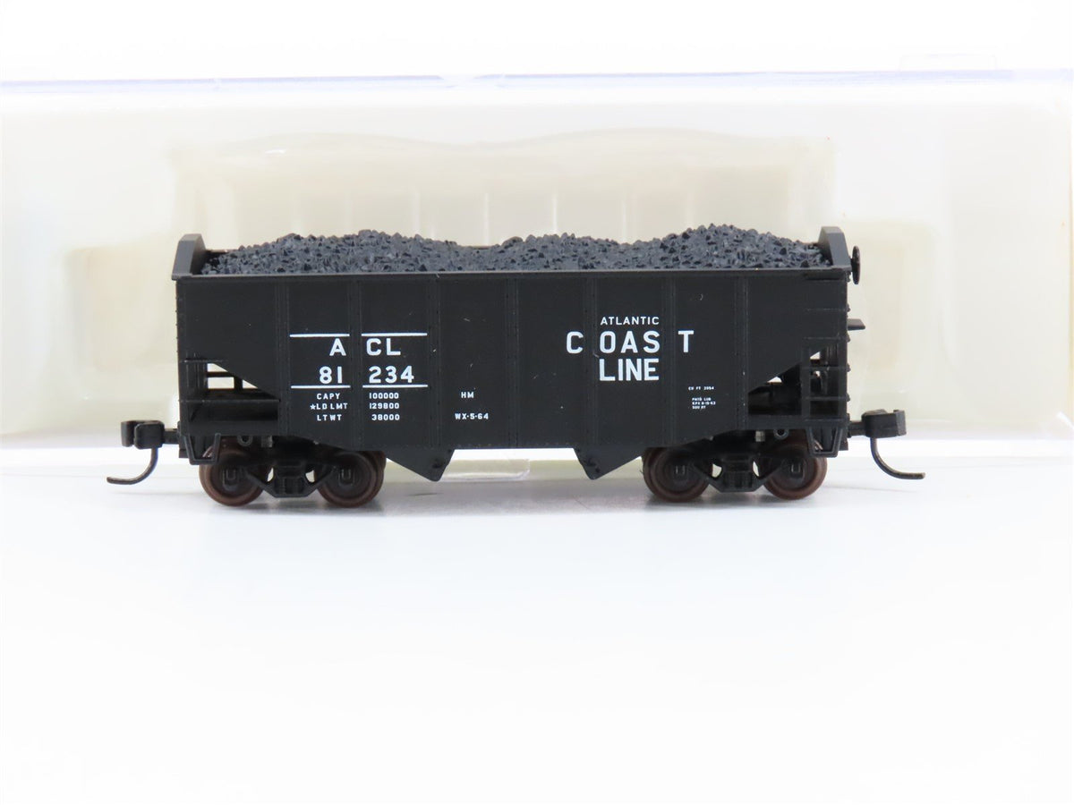 N Scale Atlas 41003 ACL Atlantic Coast Line 2-Bay Hopper #81234 w/ Load