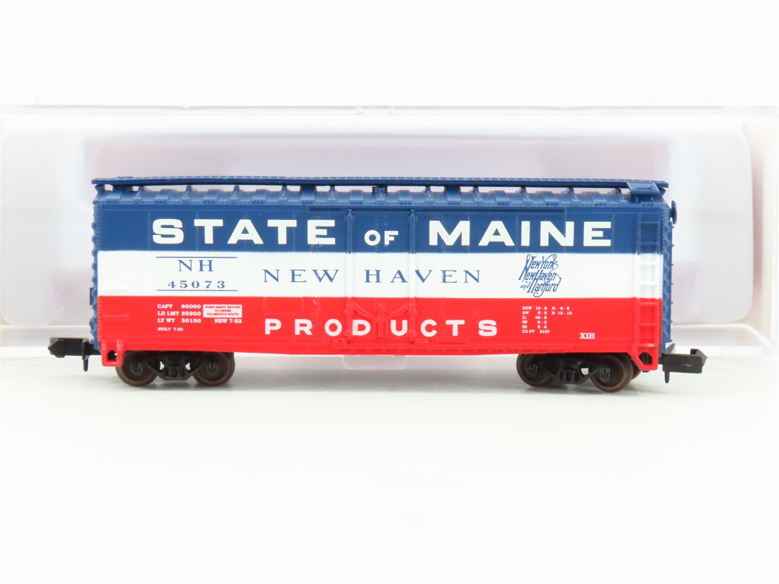 N Scale Atlas 33301 NH New Haven "State of Maine" 40' Plug Door Boxcar #45073