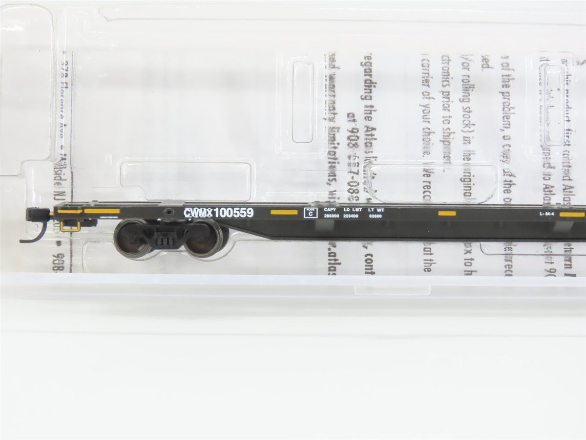 N Scale Atlas Trainman 50003477 CWMX 85&#39; Trash Container Flat Car #100559