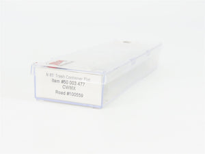 N Scale Atlas Trainman 50003477 CWMX 85' Trash Container Flat Car #100559