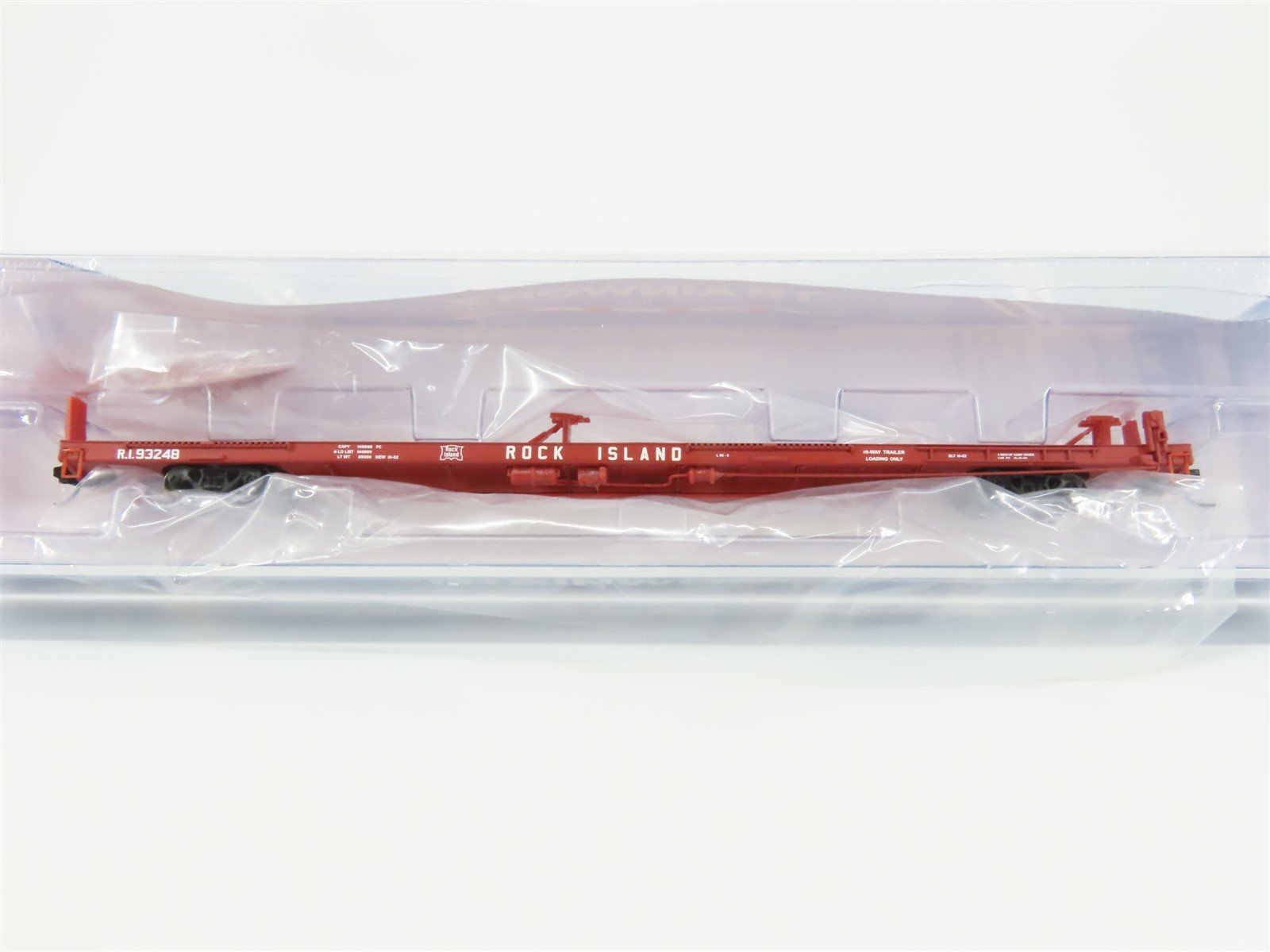 N Scale TrainWorx 28543-06 RI Rock Island Railroad 85' Flat Car #93248