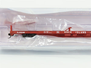 N Scale TrainWorx 28543-06 RI Rock Island Railroad 85' Flat Car #93248