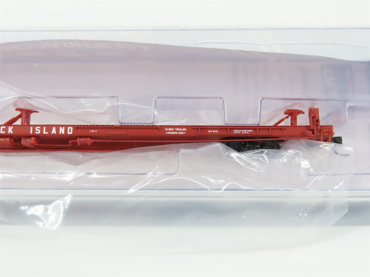 N Scale TrainWorx 28543-06 RI Rock Island Railroad 85&#39; Flat Car #93248