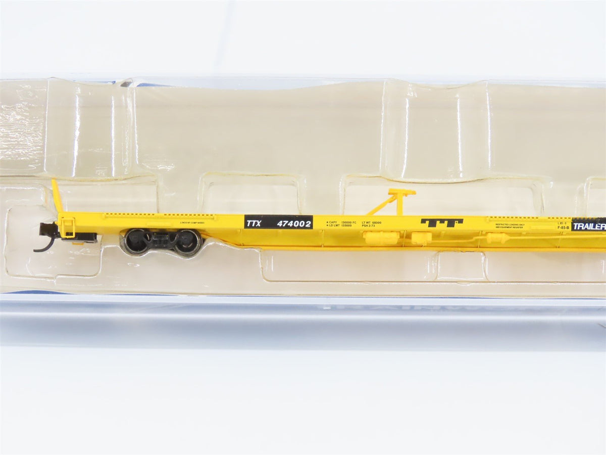 N Scale TrainWorx 28545-19 TTX Trailer Train 85&#39; Flat Car #474002