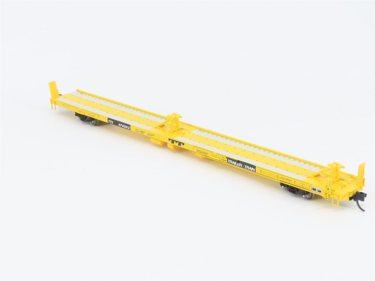 N Scale TrainWorx 28545-19 TTX Trailer Train 85&#39; Flat Car #474002