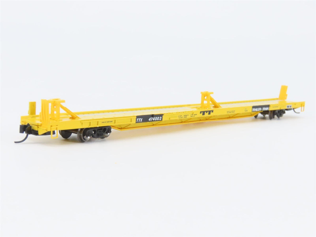 N Scale TrainWorx 28545-19 TTX Trailer Train 85&#39; Flat Car #474002