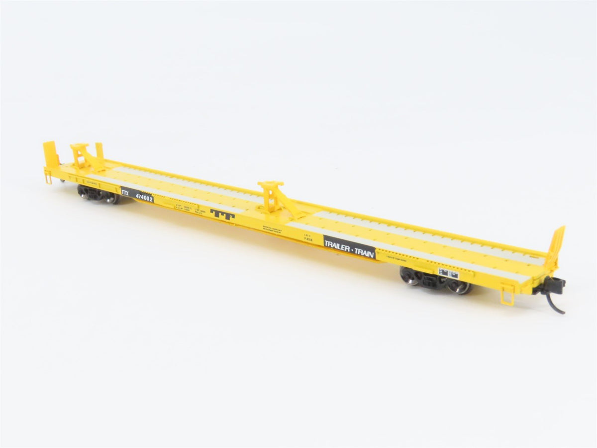 N Scale TrainWorx 28545-19 TTX Trailer Train 85&#39; Flat Car #474002