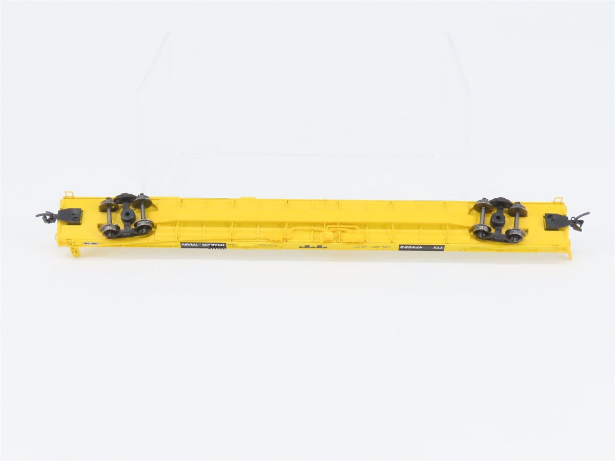 N Scale TrainWorx 28545-19 TTX Trailer Train 85&#39; Flat Car #474002