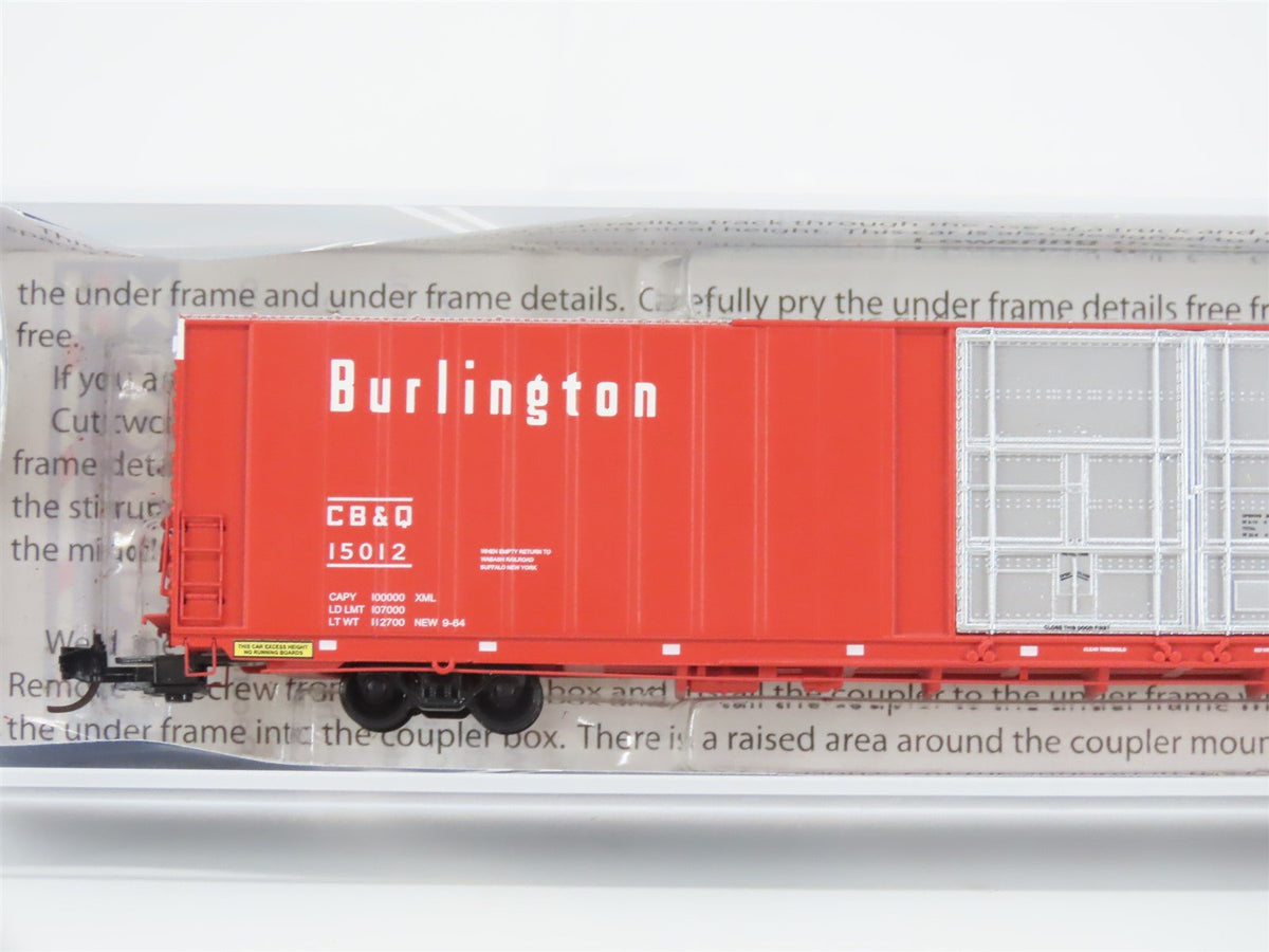 N Scale TrainWorx 2904-04 CB&amp;Q Burlington Route 86&#39; Auto Parts Box Car #15012