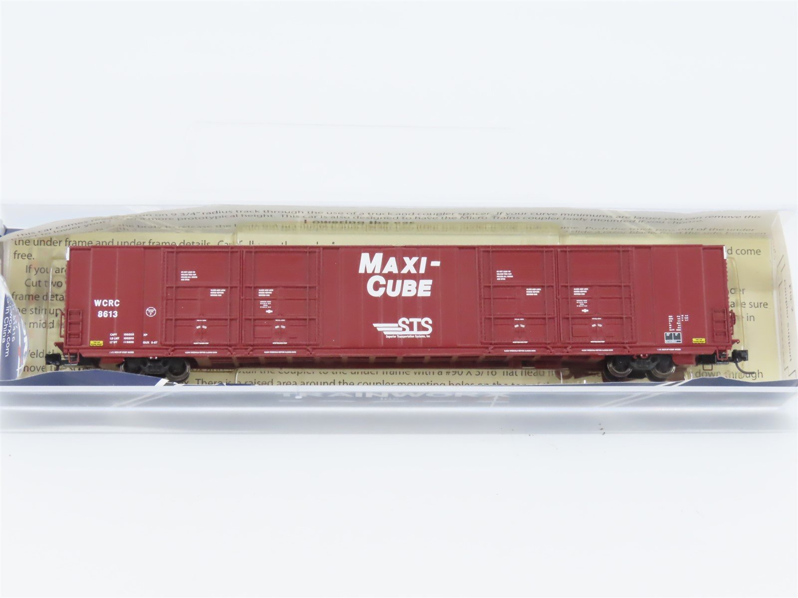 N Scale TrainWorx 2878-01 WCRC STS Maxi-Cube 86' Auto Parts Box Car #8613