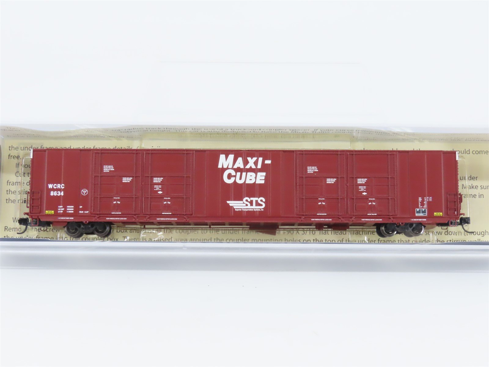 N Scale TrainWorx 2878-03 WCRC STS Maxi-Cube 86' Auto Parts Box Car #8634