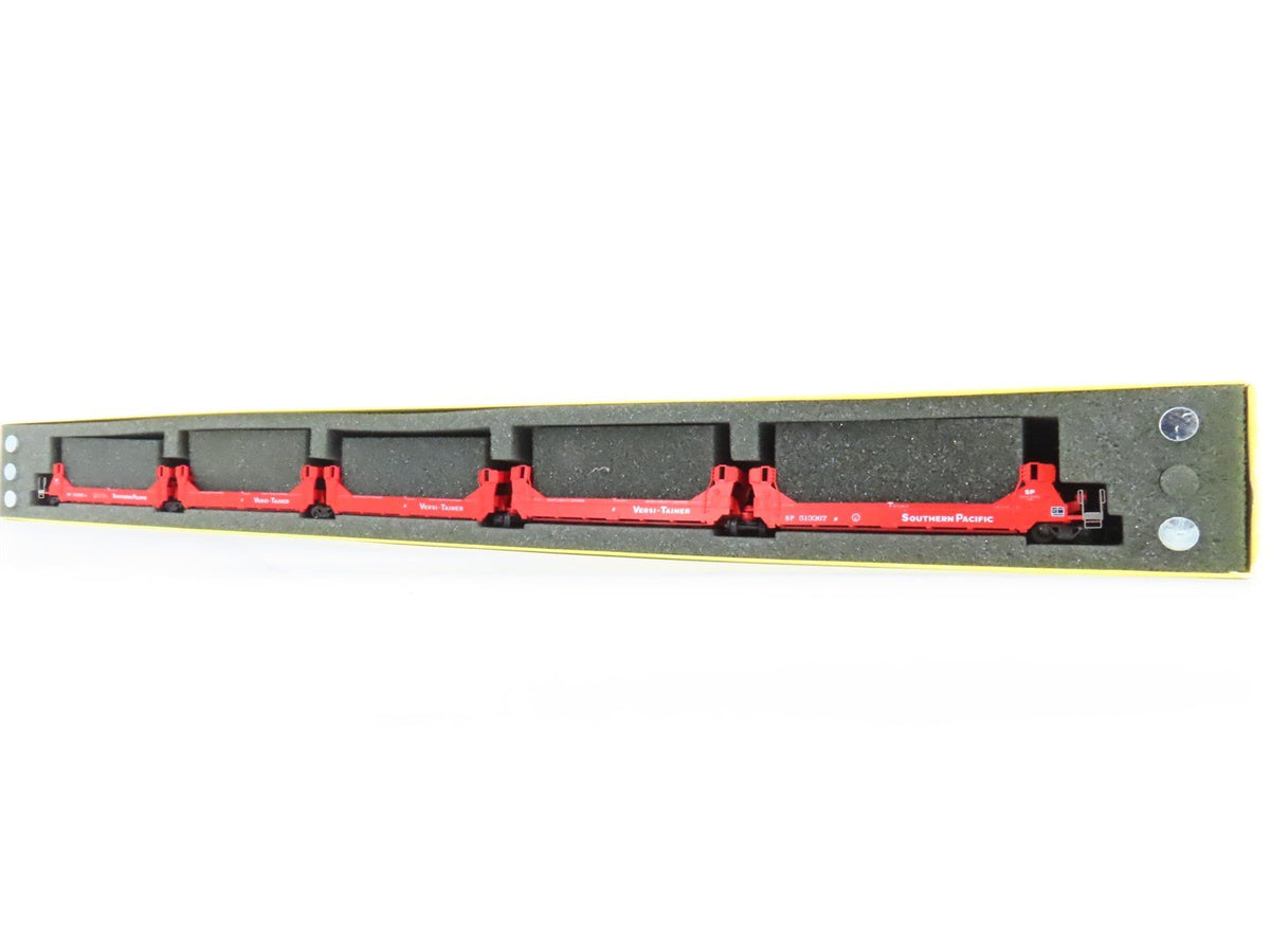 N Deluxe 15010-B SP Southern Pacific Twinstack Articulated Well Cars 5-Unit Set