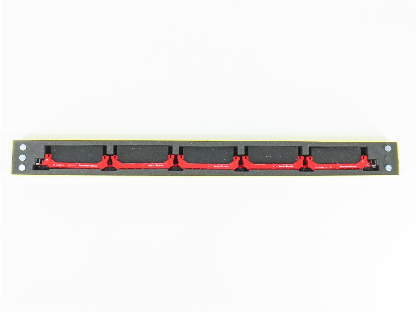N Deluxe 15010-B SP Southern Pacific Twinstack Articulated Well Cars 5-Unit Set