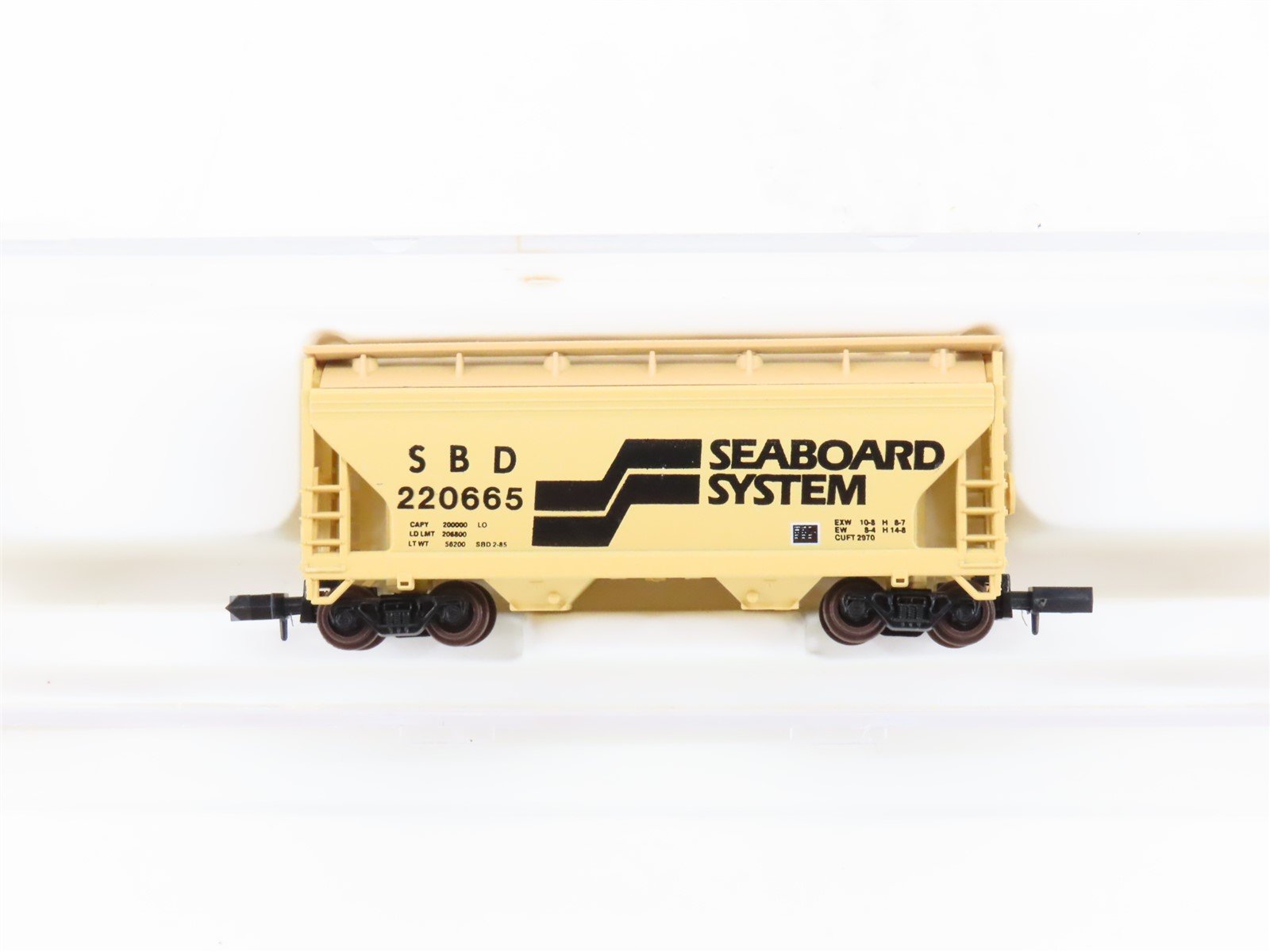 N Scale Atlas 3906 SBD Seaboard System 2-Bay Covered Hopper #220665