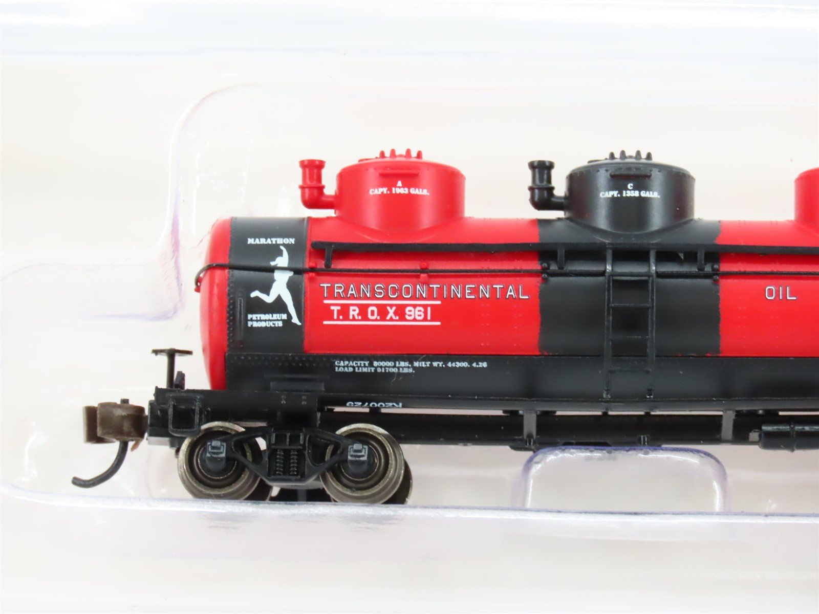 N Scale Bachmann 17154 TROX Transcontinental Oil Co 3-Dome Tank Car #961