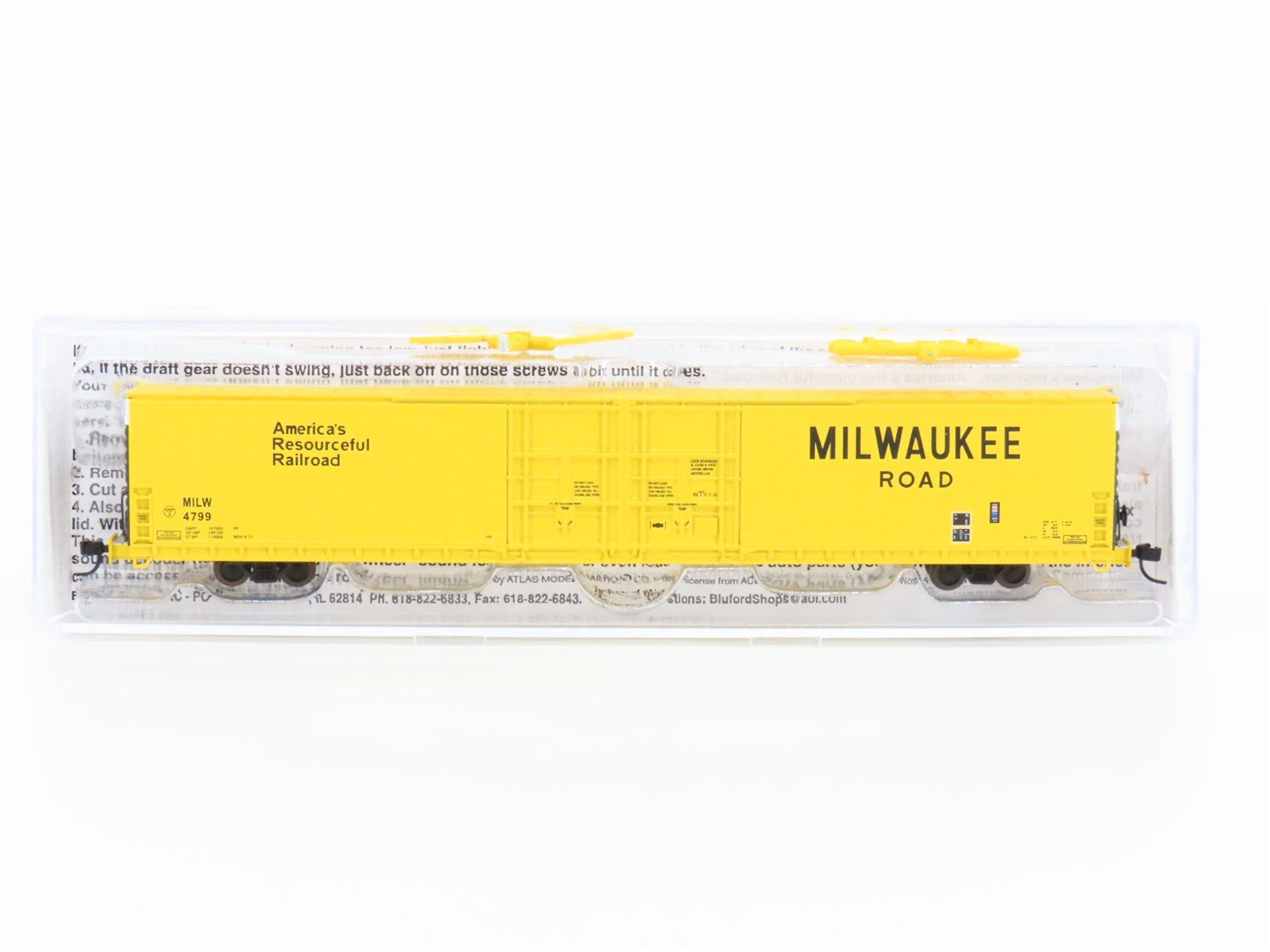 N Scale Bluford Shops 86321 MILW Milwaukee Road 86' Auto Parts Boxcar #4799
