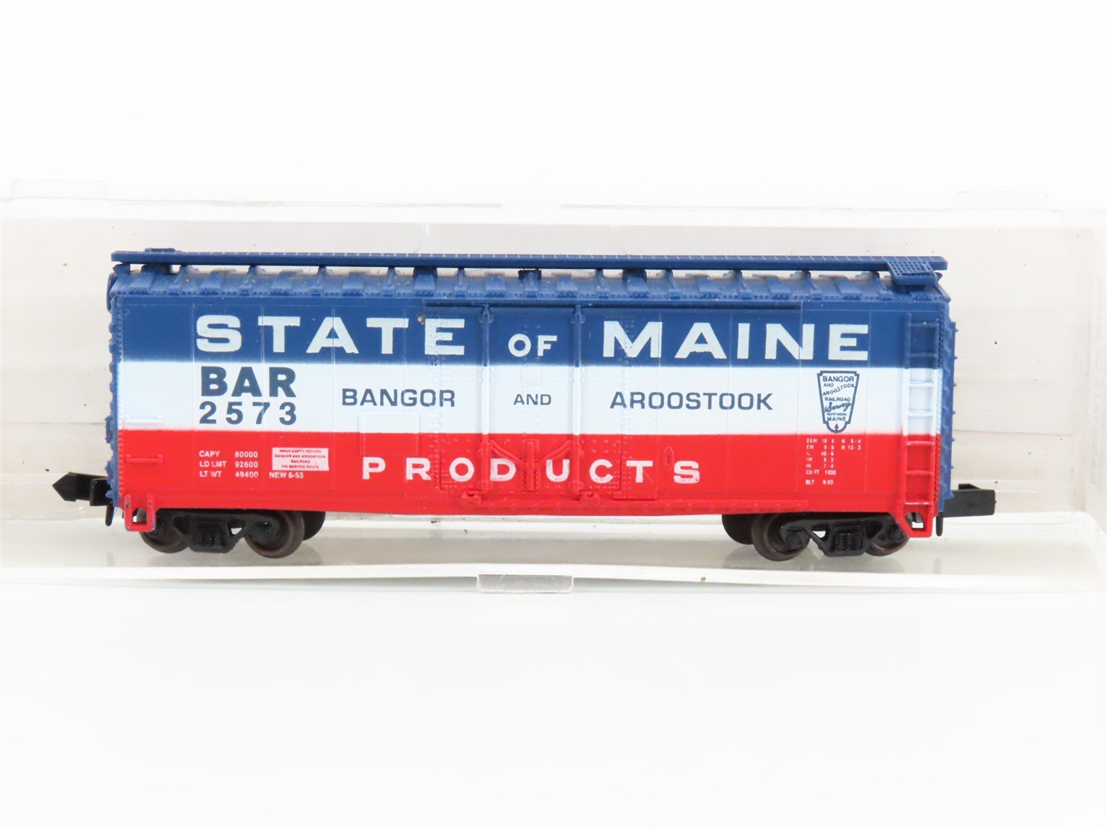 N Scale Atlas 3329 BAR Bangor & Aroostook "State of Maine" 40' Boxcar #2573
