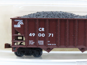 N Scale Atlas 3277 CR Conrail 90-Ton 3-Bay Hopper #490071 w/Coal Load