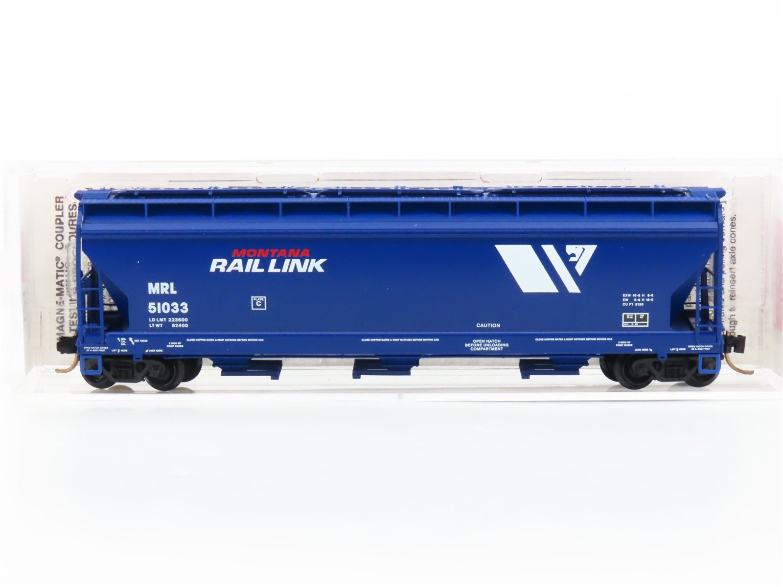N Scale Micro-Trains MTL 94080 MRL Montana Rail Link 3-Bay ACF Hopper #51033