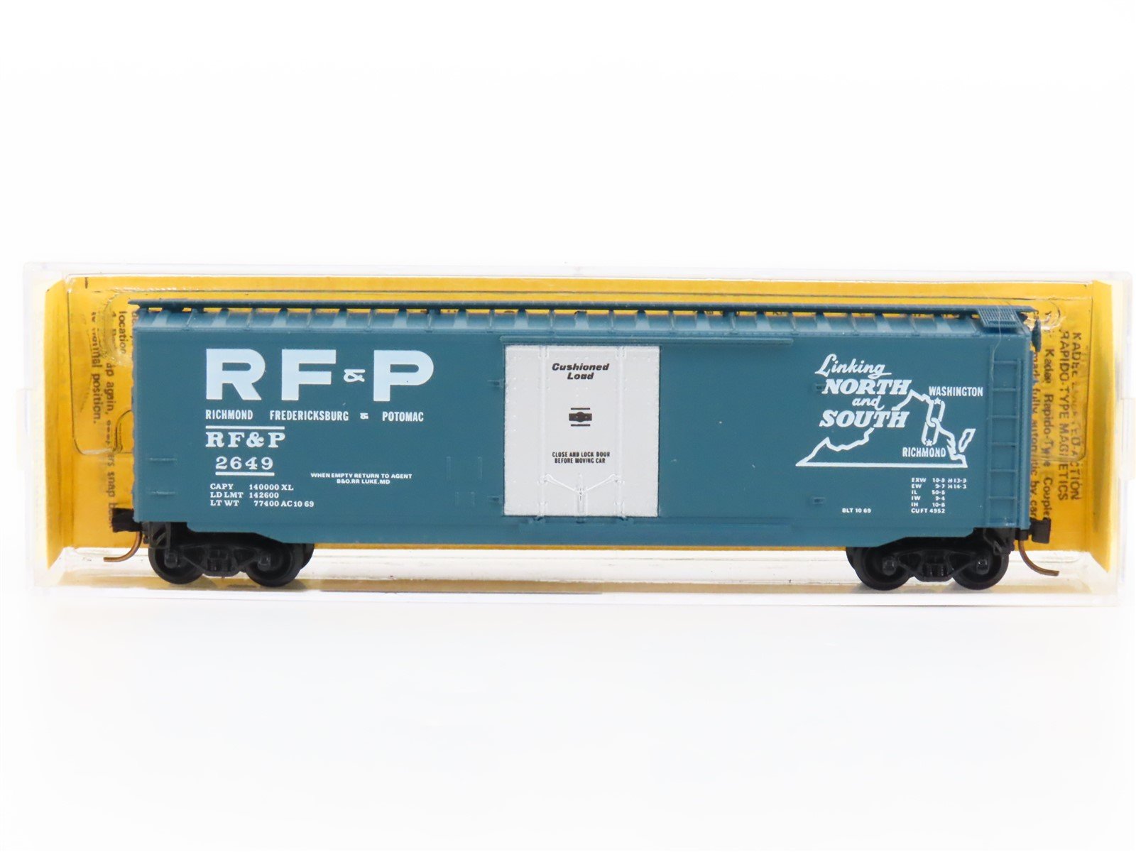 N Scale Micro-Trains MTL/Kadee 32041 RF&P Railway 50' Plug Door Boxcar #2649