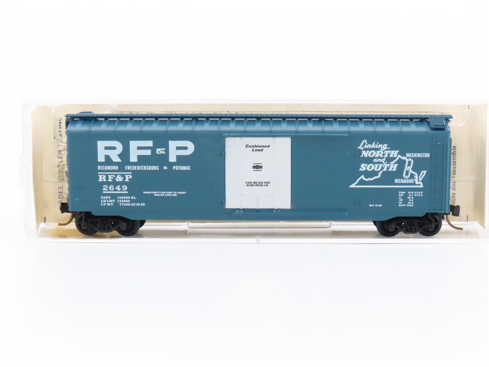 N Scale Micro-Trains MTL/Kadee 32040 RF&P Railway 50' Plug Door Boxcar #2649