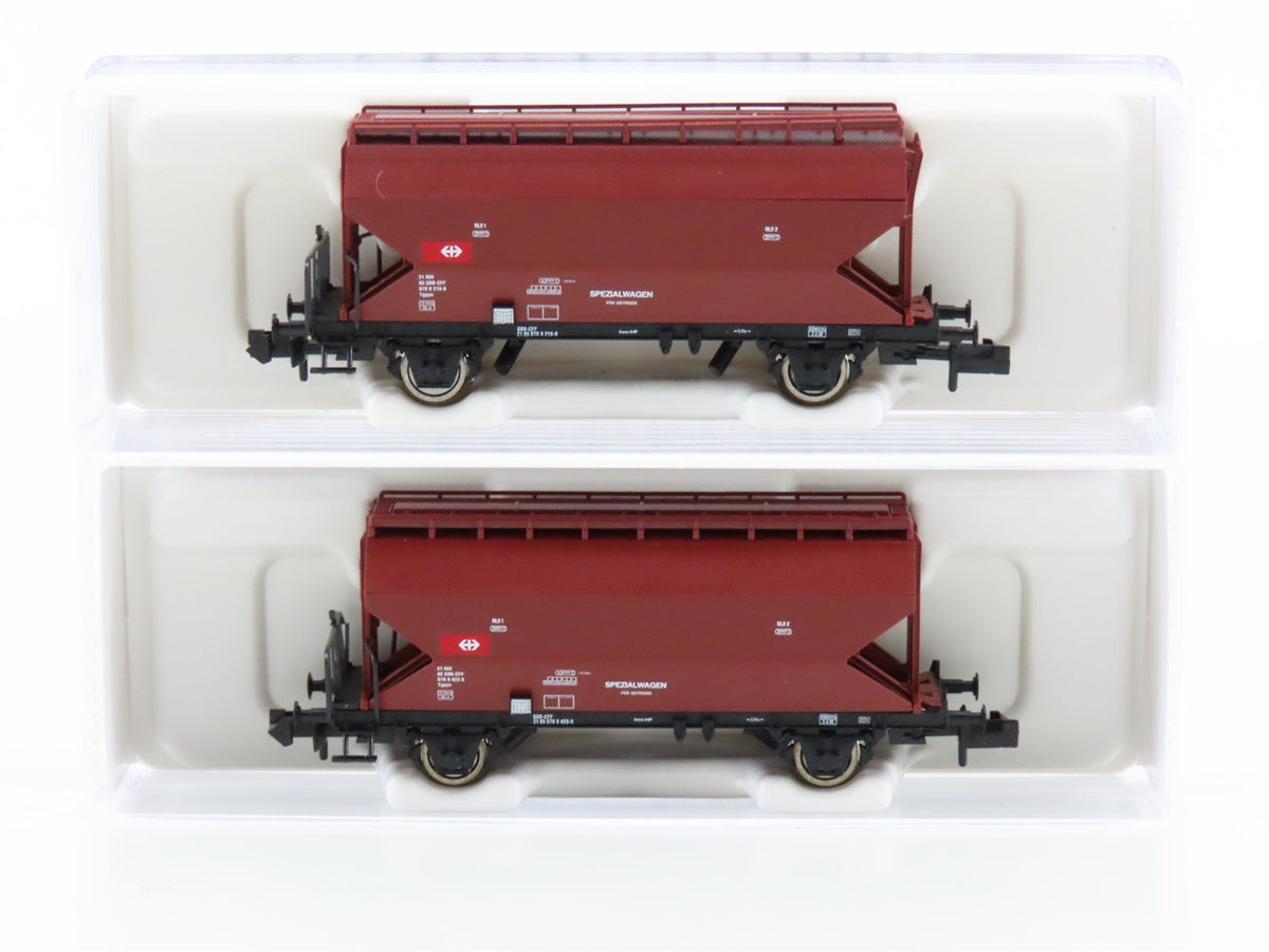 N Scale Fleischmann 830312 SBB CFF FFS Swiss Federal Grain Silo Wagon 2-Pack