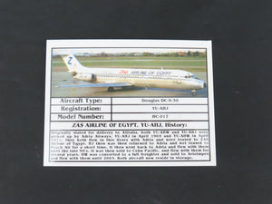 1:400 Aero Classics Die-Cast ZAS Egypt McDonnell Douglas DC-9-30 Aircraft YU-AHJ