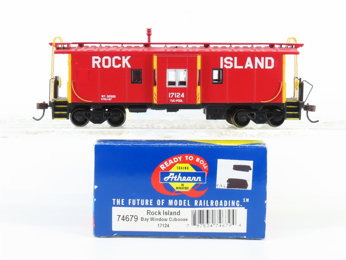 HO Scale Athearn 74679 RI Rock Island Bay Window Caboose #17124