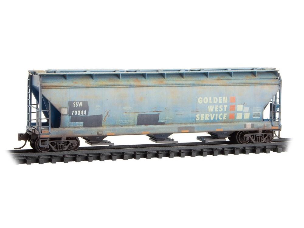 N Micro-Trains MTL 98305092 SSW/ex-Golden West 3-Bay Hoppers 3-Pack - Weathered