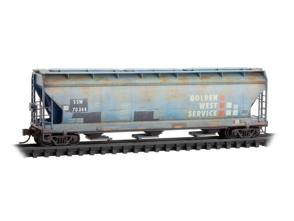 N Micro-Trains MTL 98305092 SSW/ex-Golden West 3-Bay Hoppers 3-Pack - Weathered