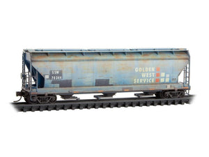 N Micro-Trains MTL 98305092 SSW/ex-Golden West 3-Bay Hoppers 3-Pack - Weathered