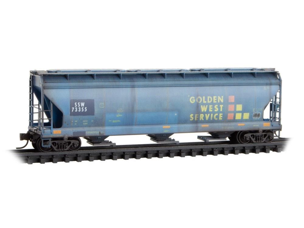 N Micro-Trains MTL 98305092 SSW/ex-Golden West 3-Bay Hoppers 3-Pack - Weathered