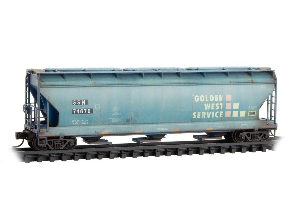 N Micro-Trains MTL 98305092 SSW/ex-Golden West 3-Bay Hoppers 3-Pack - Weathered
