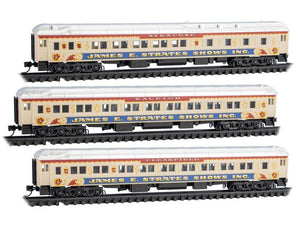 N Micro-Trains MTL 98302266 Strates Shows Carnival Heavyweight Passenger 3-Pack