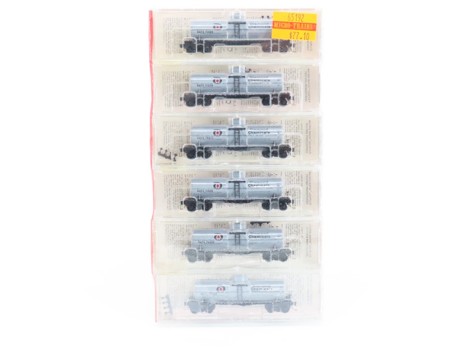 N Kadee Micro-Trains MTL 65192 GATX Diamond Chemicals Tank Car 6-Pack - Sealed