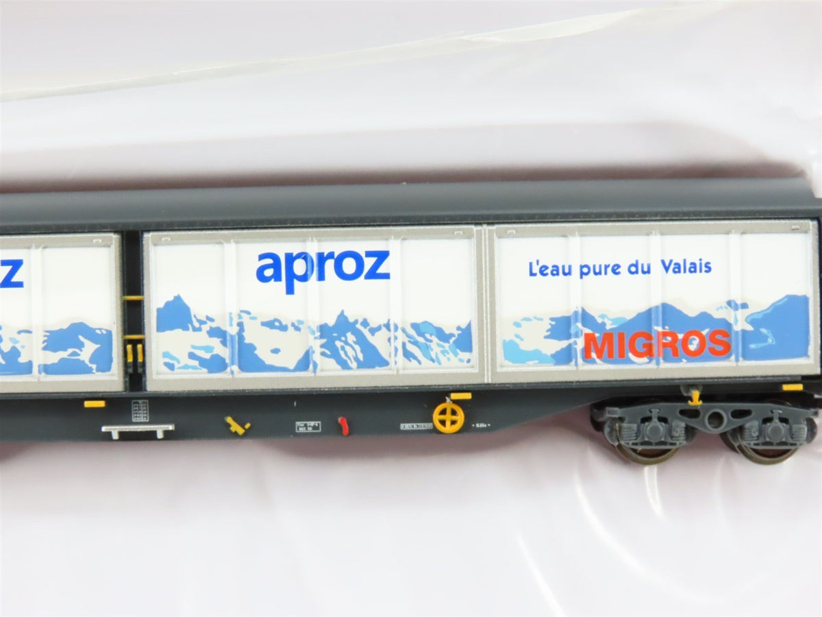 N Scale Hobbytrain H23451 SBB Swiss Cargo &quot;aproz&quot; Sliding Wall Box Car #175-9