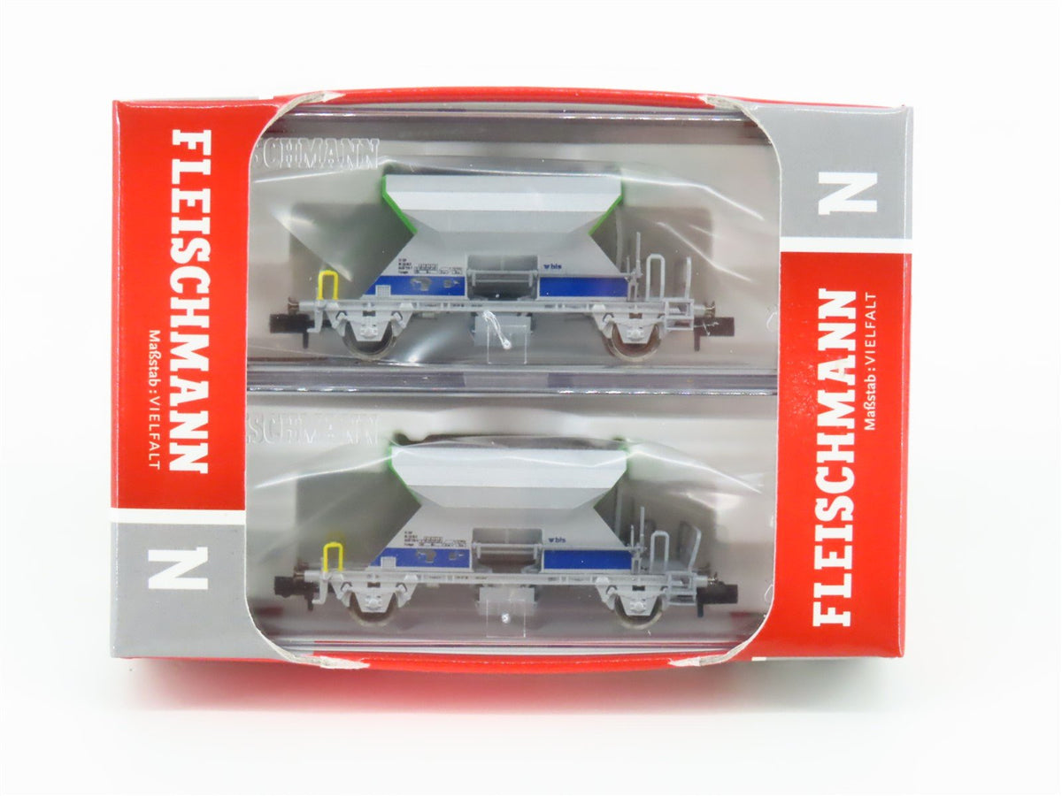 N Fleischmann 822703 BLS Single-Bay Side-Unloading Ballast Hoppers 2-Pack w/Load