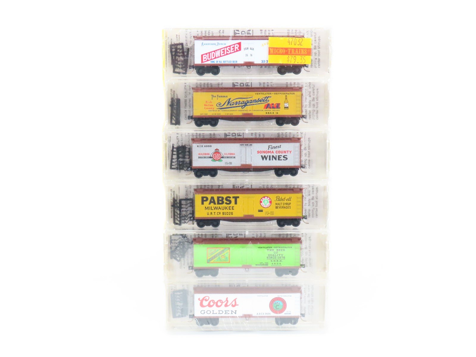N Scale Kadee Micro-Trains MTL 47032 Beverage Six-Pack 40' Wood Reefers - Sealed