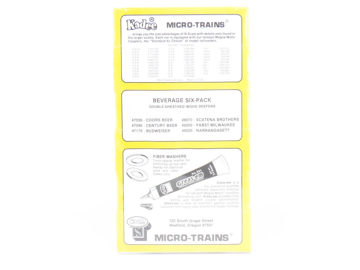 N Scale Kadee Micro-Trains MTL 47032 Beverage Six-Pack 40&#39; Wood Reefers - Sealed