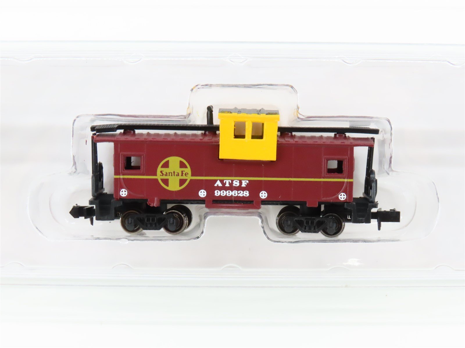 N Scale Bachmann Silver 70752 ATSF Santa Fe 36' Extended Vision Caboose #999628
