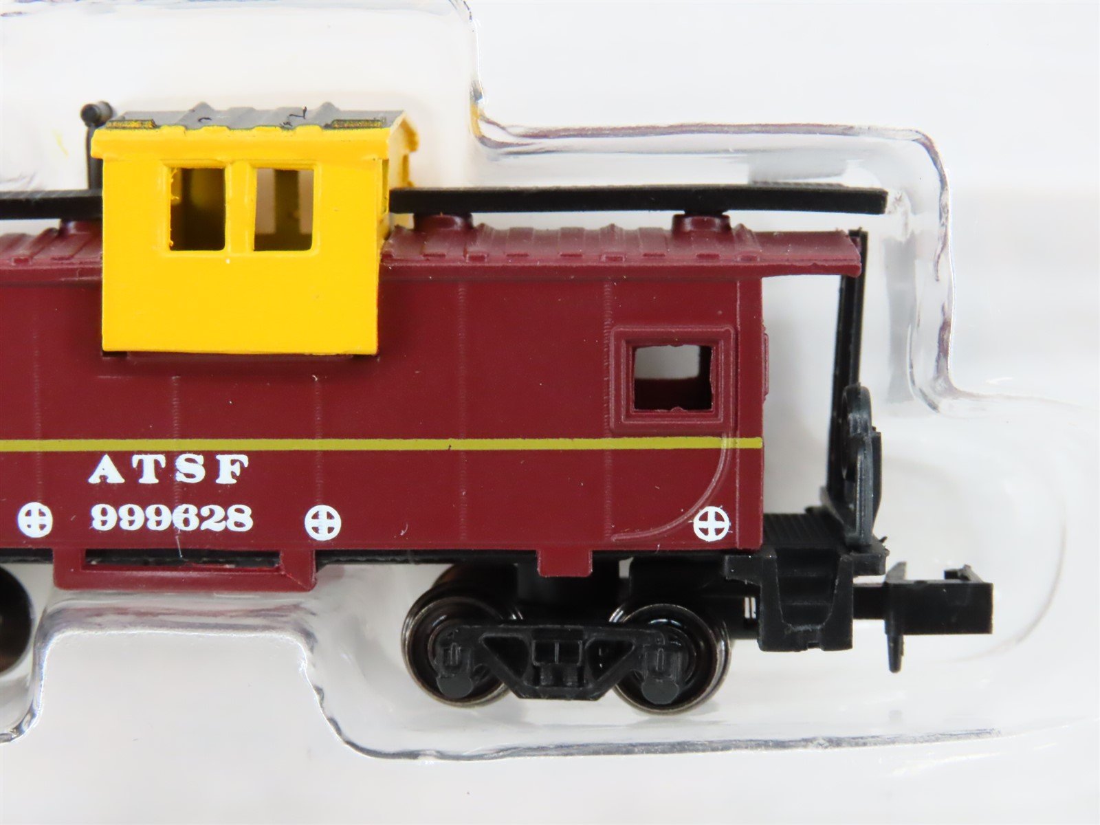 N Scale Bachmann Silver 70752 ATSF Santa Fe 36' Extended Vision Caboose #999628