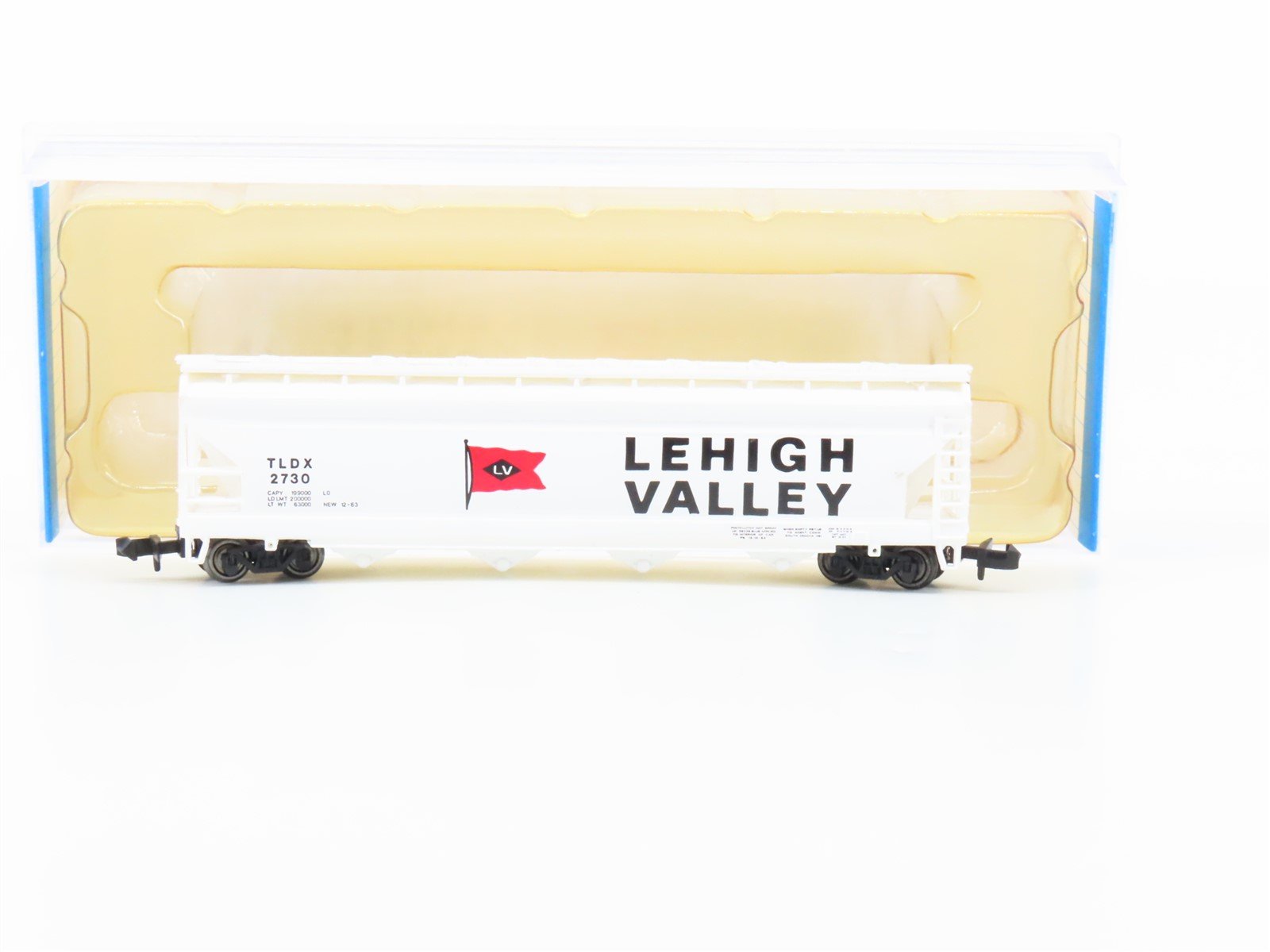 N Scale Bachmann Silver 70577 TLDX Lehigh Valley 4-Bay Covered Hopper #2730