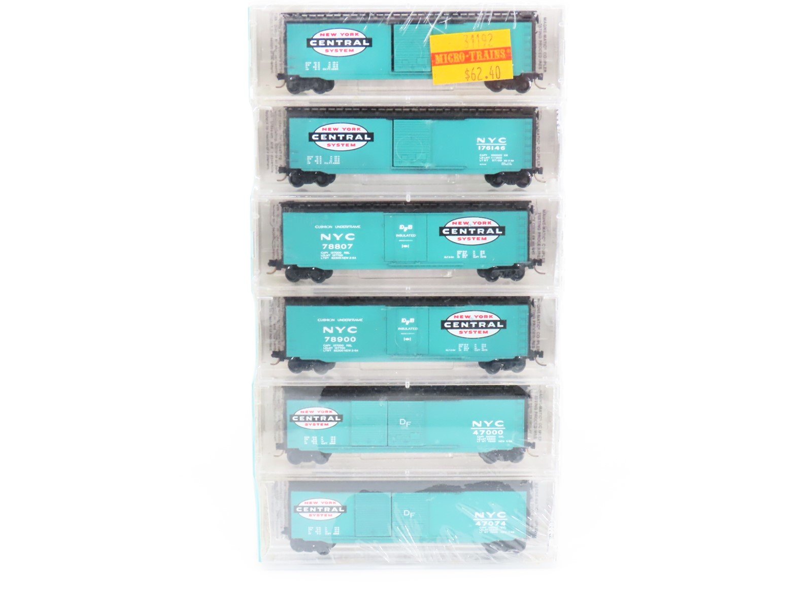 N Scale Micro-Trains MTL Kadee 31192 NYC New York Central Boxcar 6-Pack SEALED
