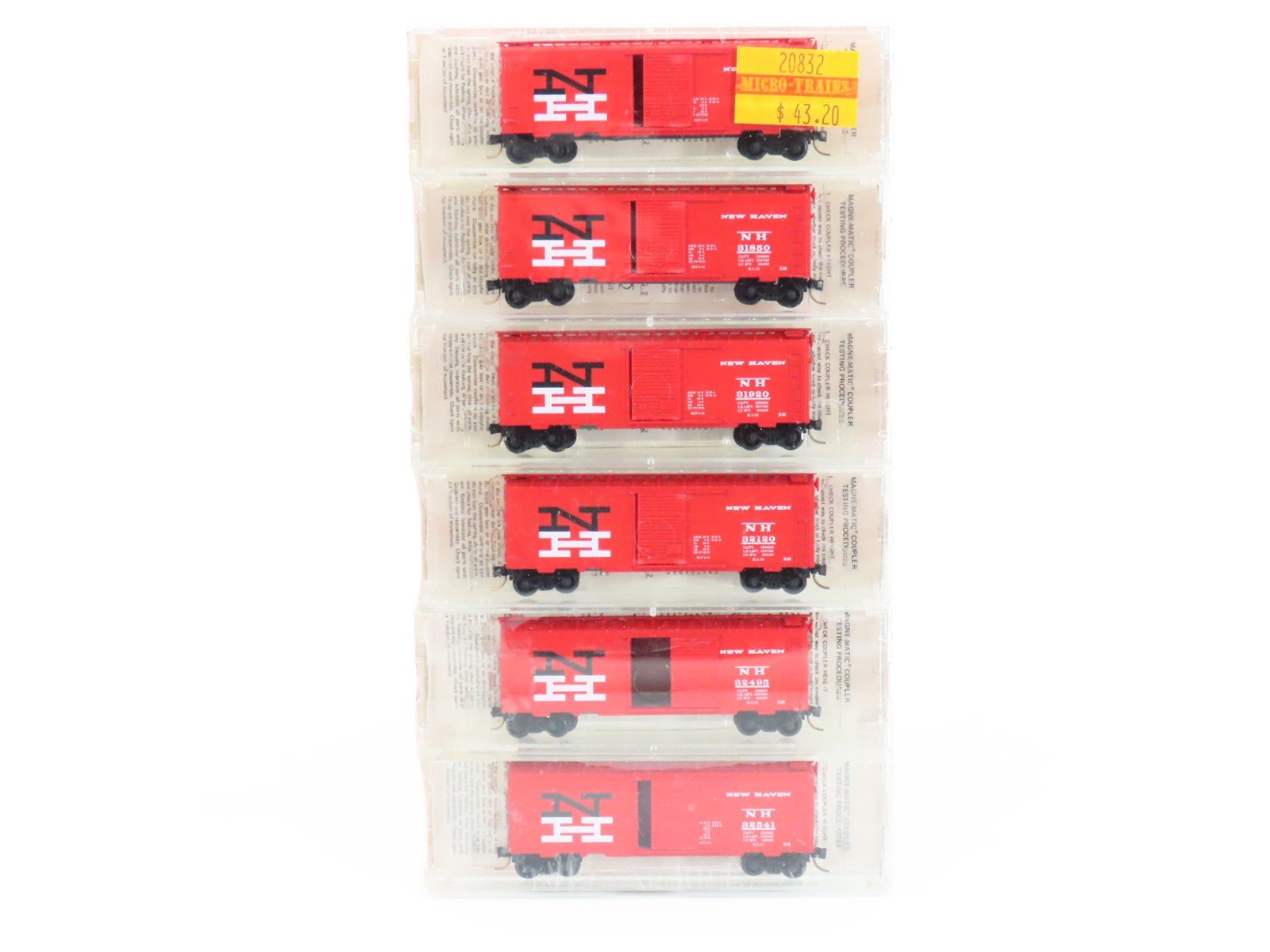 N Scale Micro-Trains MTL Kadee 20832 NH New Haven Boxcar 6-Pack SEALED
