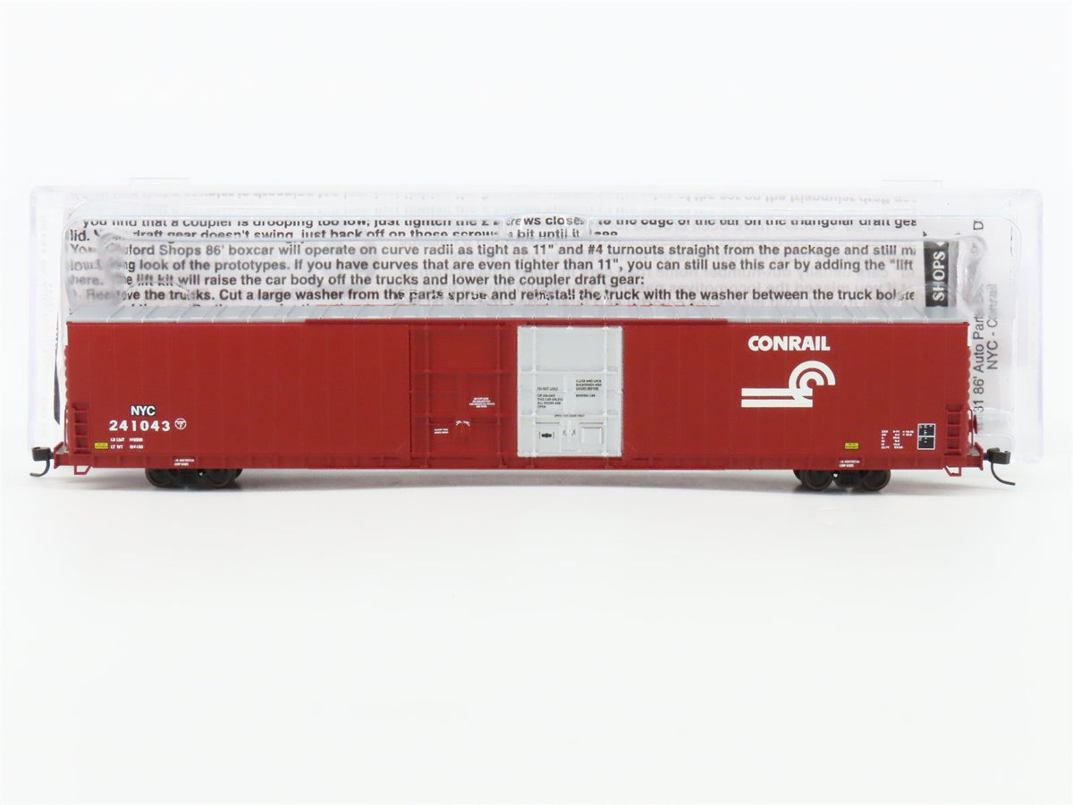 N Scale Bluford Shops 86131 NYC / Conrail 86&#39; Auto Parts Box Car #238057