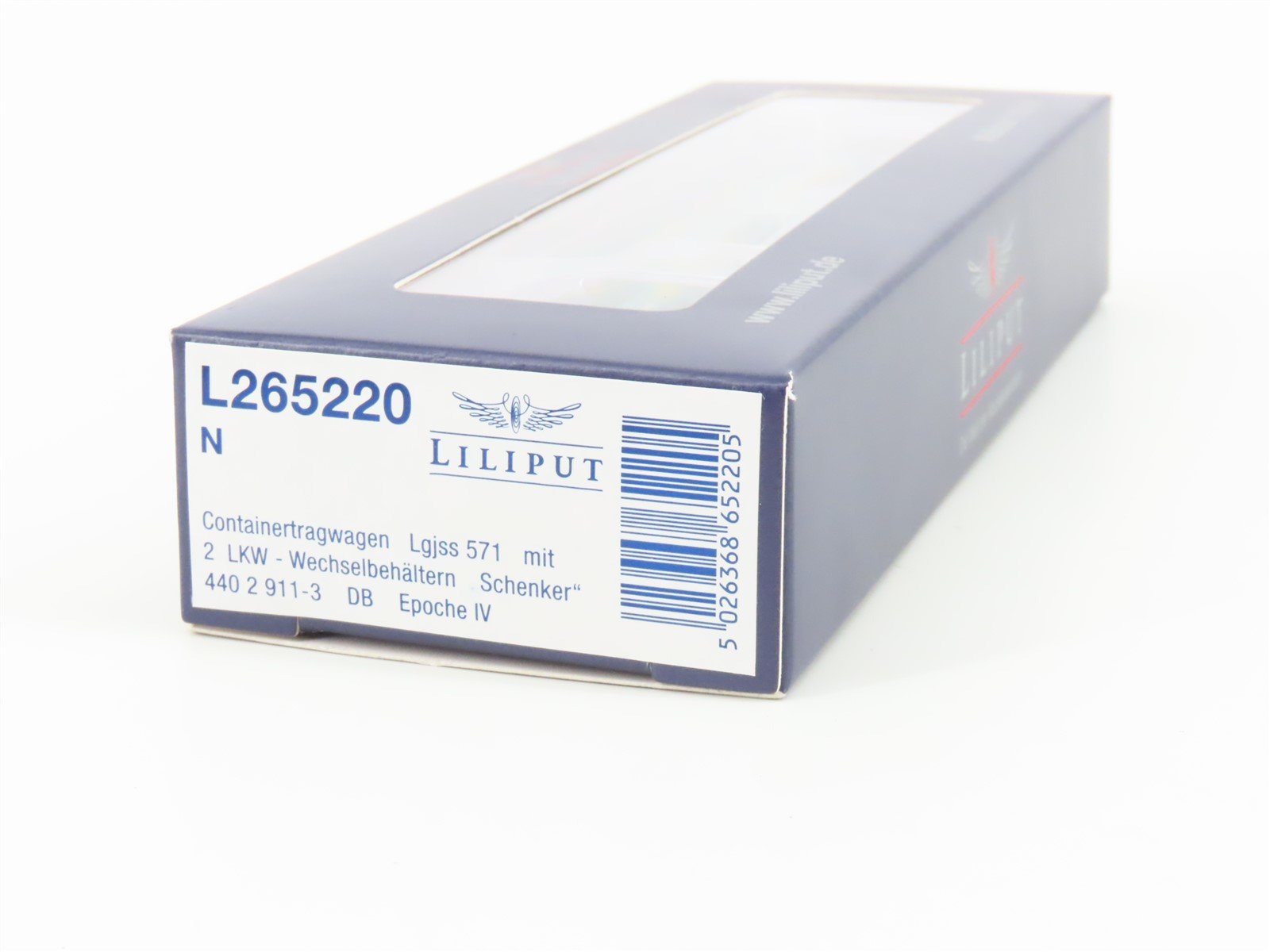 N Liliput L265220 DB German Type Lgjss571 Flat Car #911-3 w/ Schenker Containers